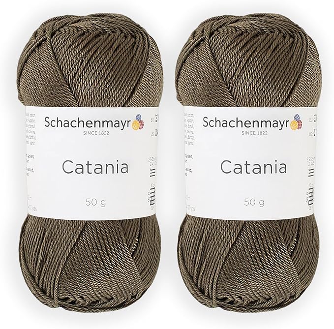 2 Skein/Pack Schachenmayr (SMC) Catania Originals Yarn, Each Ball 1.76 Oz (50gr) / 136 Yards (125 m), 100% Mercerized Cotton for Knitting and Crochet Yarn, Sport Weight, 414 - Camouflage
