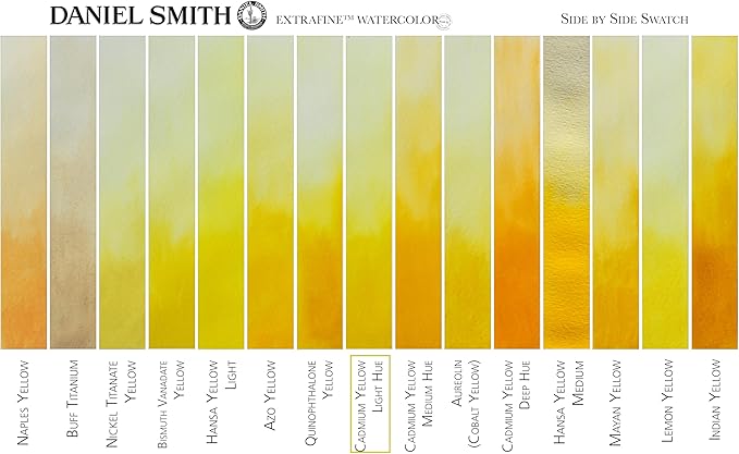 Daniel Smith Extra Fine Watercolor Paint, 5ml Tube, Cadmium Yellow Light Hue, 284610192