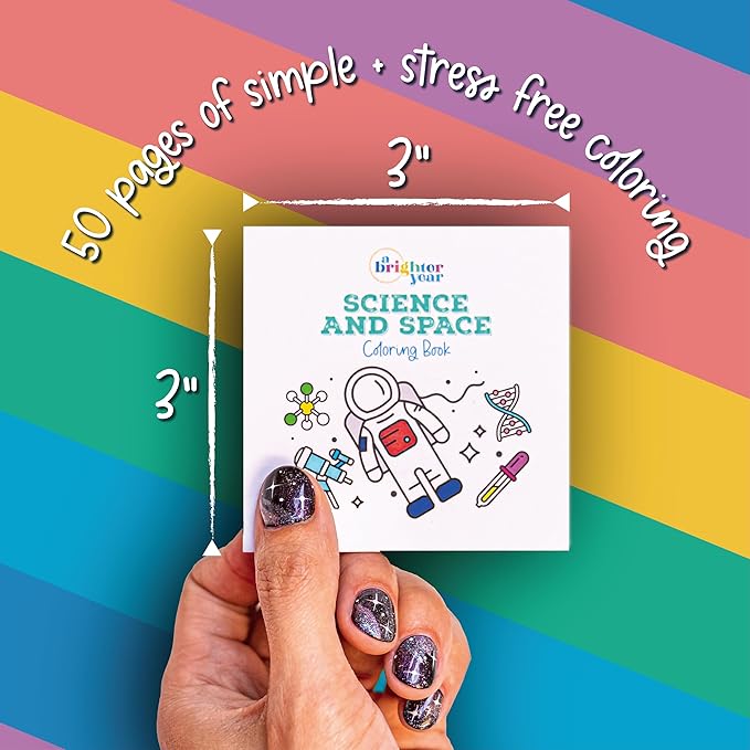A Brighter Year The Original Adult Mini Coloring Book - Pocket Pets Edition- 3” x 3” Pocket Size, 50 Pages, Lay Flat Binding, Thick Paper, No Bleeding - Stress & Anxiety Relief - Gift & Travel