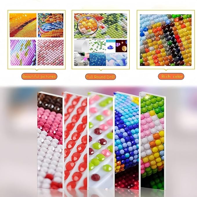 Diamond Art Kits for Adults Dessert, DIY 5D Diamond Painting Kit for Beginners, Full Round Drill Gem Art Dots for Adults, Diamond Dots Paintings Crafts Home Wall Decor 14X14 Inch