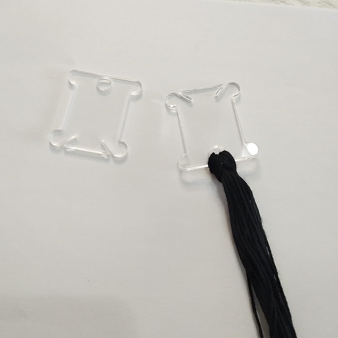 Clear Acrylic Embroidery Bobbins with Hole in Center,Clear Acrylic Thread Drops,Cross Stitch Tread Bobbins for Craft DIY Sewing Storage (20PCS)