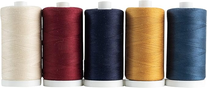 Connecting Threads 100% Cotton Thread Sets - 1200 Yard Spools (Set of 5 - Old Glory)