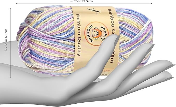 10-Pack of Yonkey Monkey 500 Grams Yarn - 70% Rayon derived from Bamboo, 30% Cotton - Imported - Purple Mix 9043