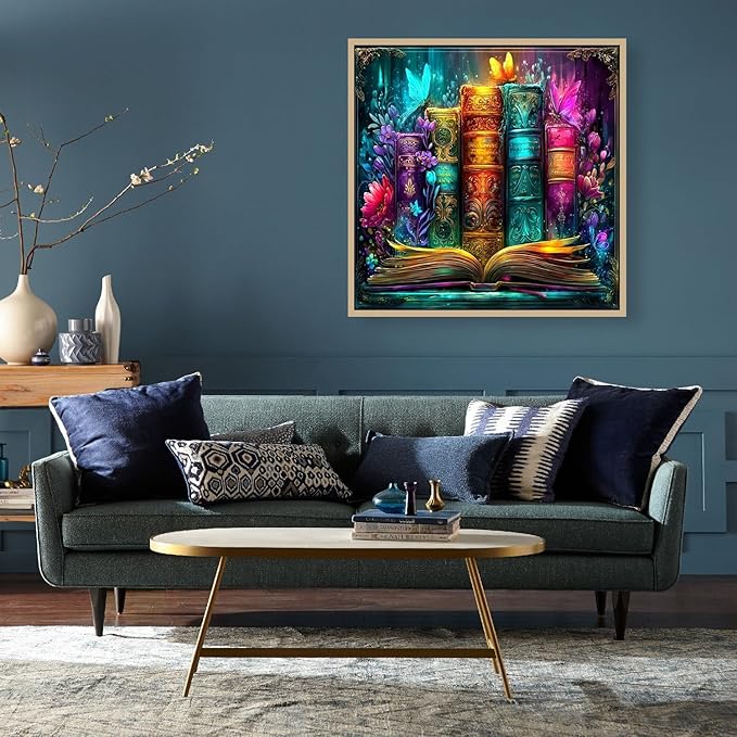 ARPADAMO Diamond Art Kits for Adults,5D Books Diamond Painting DIY Landscape Diamond Art Diamond Painting Kits for Adult,Round Full Drill Diamonds, Diamond Art Kits for Home Decor-12x12inch
