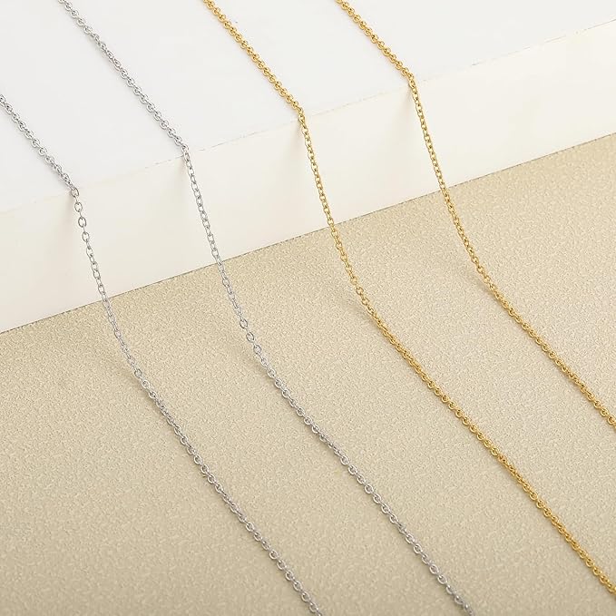 SMYHTGLIF 2 Rolls Total 65.6 Feet Oval Cable Chain for Jewelry Making Gold & Silver Stainless Steel Jewelry Making Chains DIY Craft Jewelry Findings