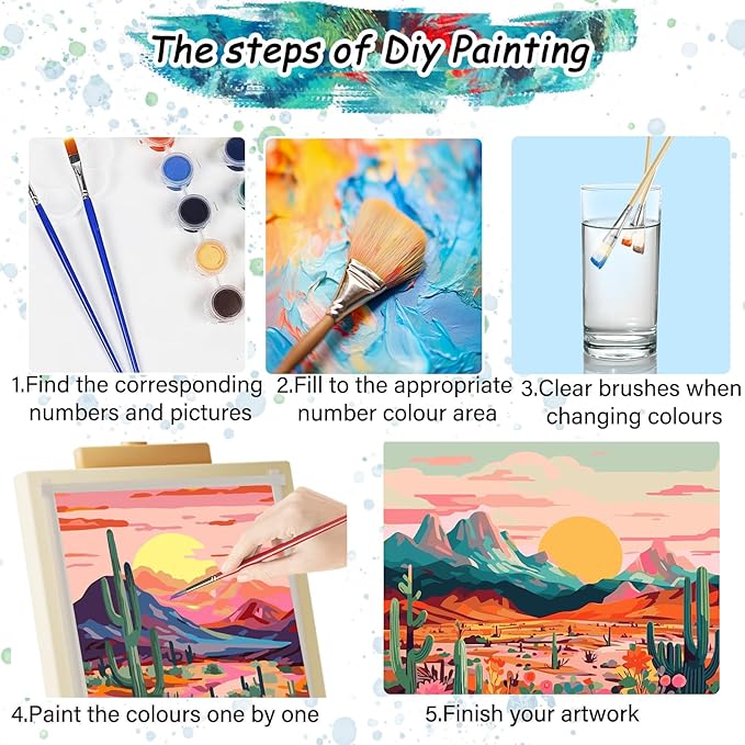 TONGZONGFU 2 Pack National Park Paint by Numbers Kit for Adults Beginner,Landscape Paints by Numbers Kits for Adults On Canvas Wander Painting National Parks Paint by Number On Mountain - 12x16 Inch