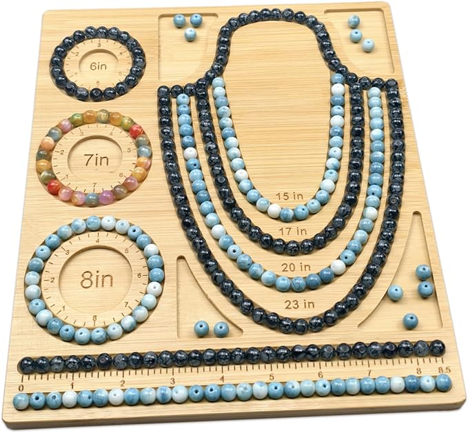 Petoysoso Bead Boards for Jewelry Making, Bamboo Beading Board for Bracelet & Necklace, Bead Tray for Jewelry Making Supplies