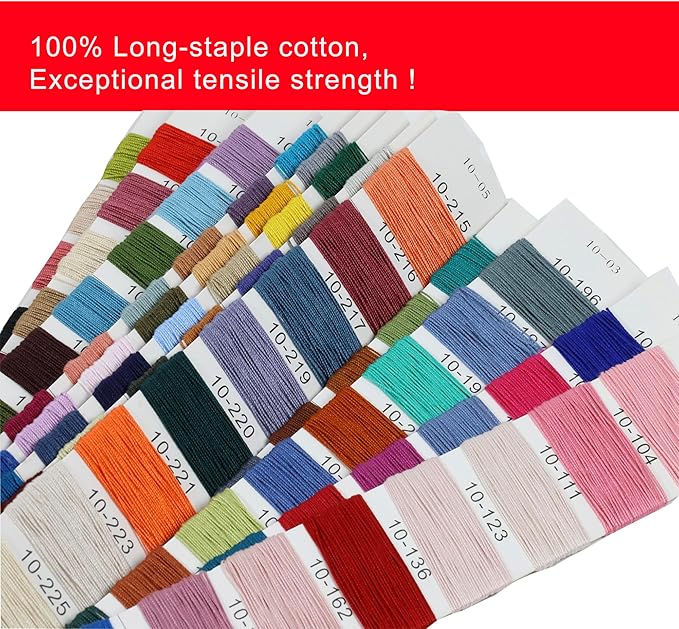 golo Crochet Thread Size 10-108 Color Card 108 Skeins Embroidery Thread Set Elegant Gift Box Set with Tools 100% Long-Staple Cotton Embroidery Floss