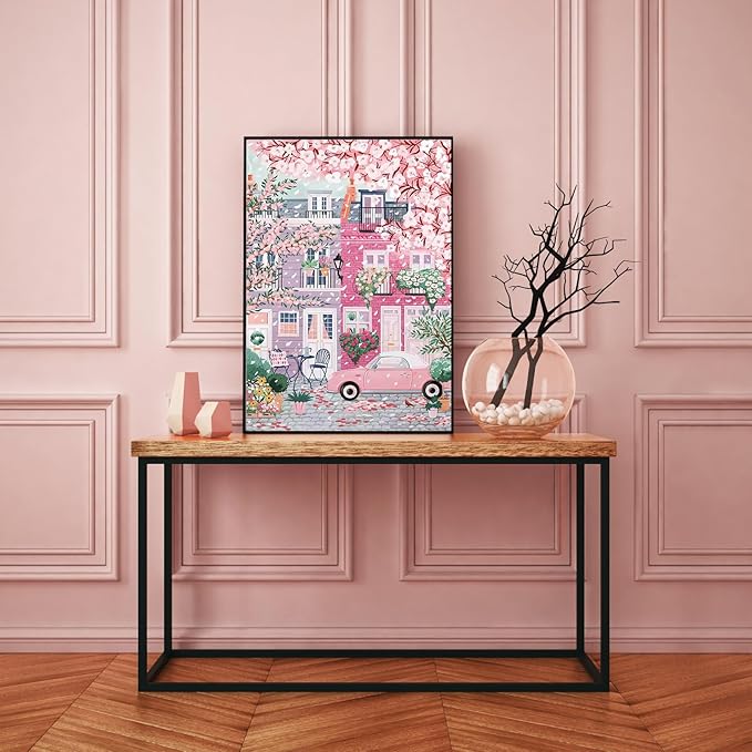 Sakura City Diamond Painting Kits for Adults, 5D Diamond Art Painting by Numbers Kits, DIY Flowers Diamond Dots Art Kits, Full Round Drill Diamond Art Kits for Adults for Home Wall Decor, 12x16 inch
