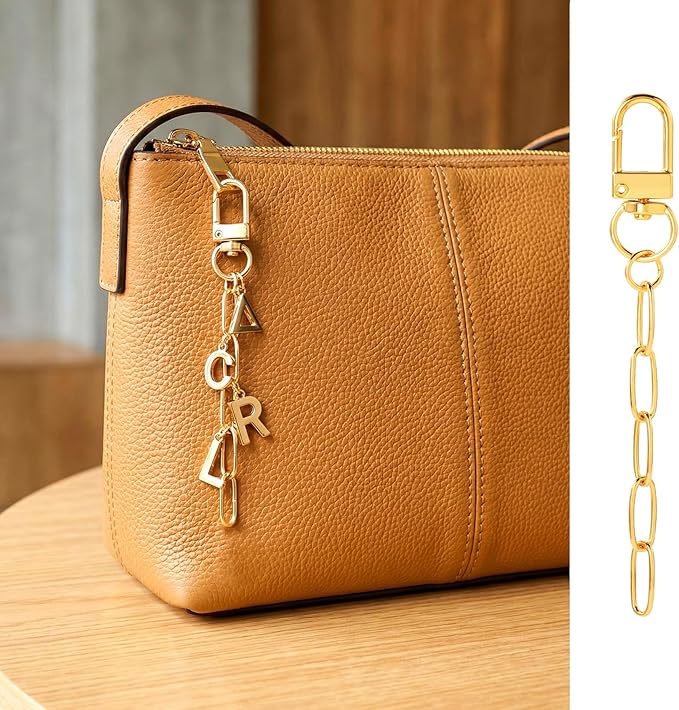 Hzopcw 20pcs Gold Keychain Making Kit, Key Ring Swivel Snap Hook Chains, Alloy Extender Keychain Bag Charm Kits for DIY Crafts Jewelry Making Handbag Purses- A Style