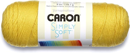 Caron Simply Soft Solids Yarn, Gauge 4 Medium, 100% AcrylicYellow - Machine Wash & Dry (H970039782)