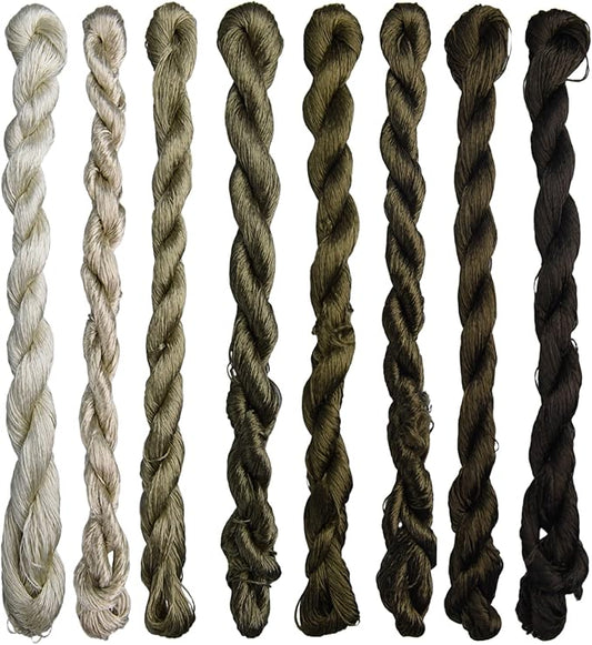 Natural 100% Silk Thread, Handmade Embroidery Thread Silk Floss 8 Colors 110m Each (67)