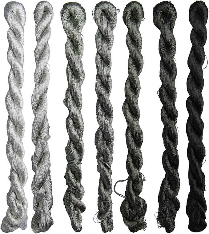 Natural 100% Silk Thread, Handmade Embroidery Thread Silk Floss 7 Colors 110m Each (66)