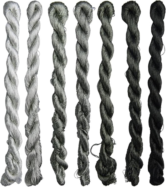 Natural 100% Silk Thread, Handmade Embroidery Thread Silk Floss 7 Colors 110m Each (66)
