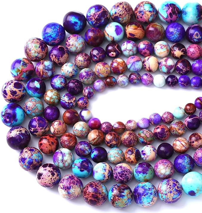 91PCS 4mm Natural Galaxy Sea Sediment Jasper Beads Gemstone Round Loose Spacer Stone Beads for Jewelry Making DIY Bracelet Necklace 15 Inch,Energy Stone Healing Power