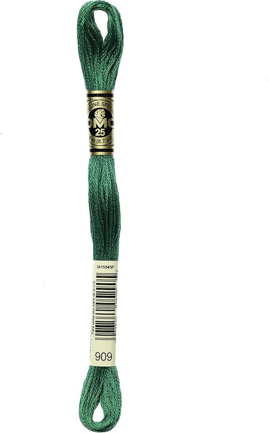 DMC 117-909 6 Strand Embroidery Cotton Floss, Very Dark Emerald Green, 8.7-Yard