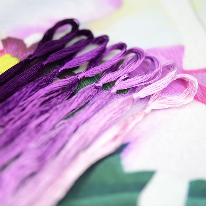 Natural 100% Silk Thread, Handmade Embroidery Thread Silk Floss 8 Colors 110m Each (28)