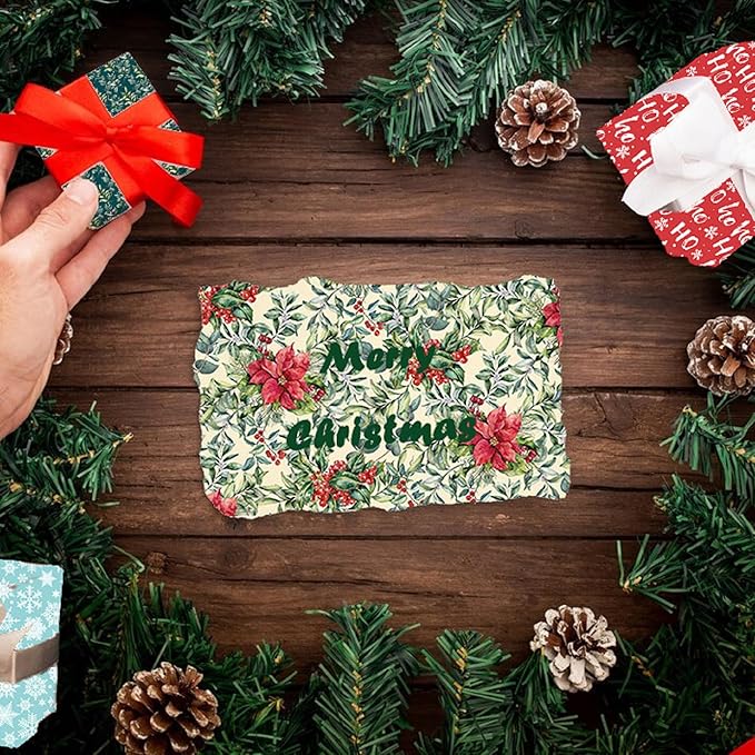 Christmas Pattern Scrapbook Paper, 6 Inch Card Production Supplies, 24 Sheets Single Sided Acid-Free Cardstock Greeting Card, Handmade Gift Journaling Craft Kits (D-style)