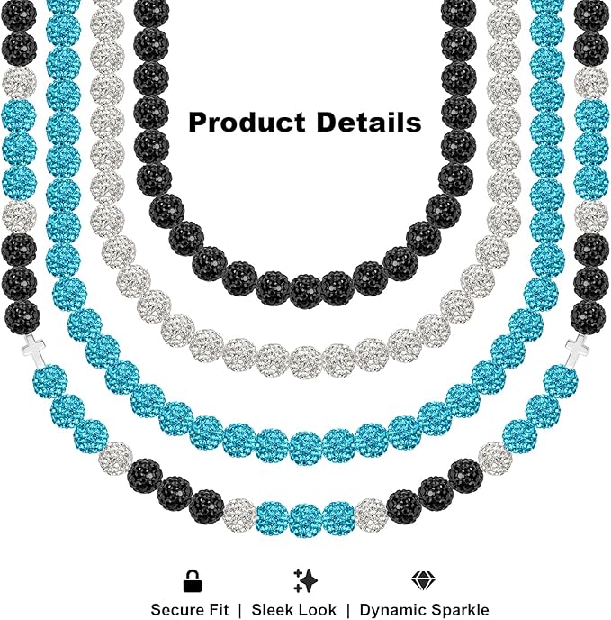 256Pcs 10mm Rhinestone Beads Kit for Jewelry Making, 3 Colors Round Shiny Disco Ball Beads with Cross Charms and Accessories for Baseball Necklaces Bracelets Earrings Crafting