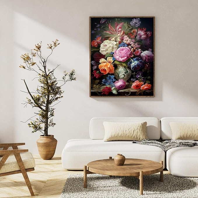 Paint by Numbers Kit for Adults Beginner Flower, Vintage Vase Adult Paint by Number Kits on Canvas, Colorful DIY Acrylic Oil Painting by Numbers for Adults, Perfect for Home Wall Decor 16X20 Inch