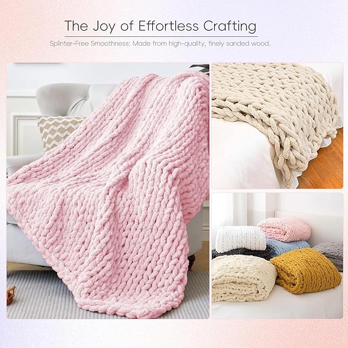 96'' Chunky Yarn Loom, Custom Thick Chunky Knitting Blanket Loom, Extra Large Blanket Loom Knitting for DIY Craft Enthusiasts Beginners