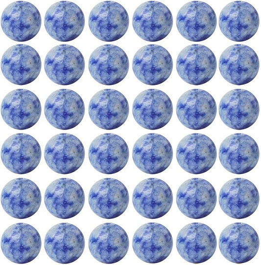 Natural Stone Beads 100pcs 8mm Blue White Sodalite Round Real Stone Beading Loose Gemstone Hole 1mm DIY Charm Smooth Beads for Bracelet Necklace Earrings Jewelry Making (Blue White Sodalite, 8mm)