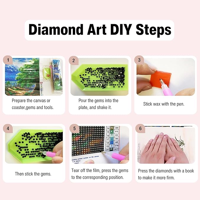 Muzagroo Art Animals Diamond Paintings Kits for Adults, Special-Shaped Diamond Art Kits for Beginners, Hand Crafts Sea Turtle Diamond Dot Kits Bird Gem Art 12x12 inches 6PCS (Animals)