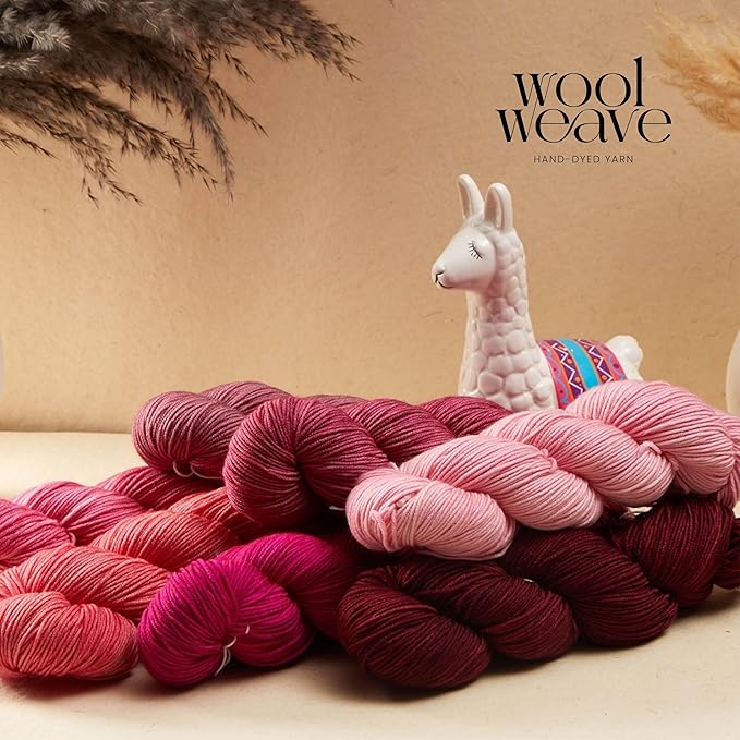 Superwash Merino Wool Yarn for Knitting & Crocheting - Premium Hand Dyed Yarns, 100gr, 240 Yards Dk Weight - Luxurious, Soft & Durable Red Wool Yarn
