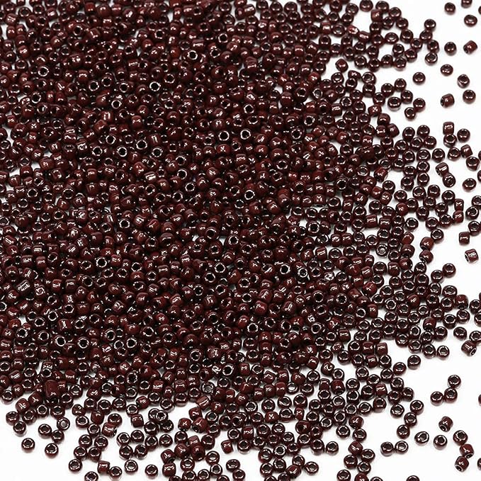 Bala&Fillic Opaque Coffee Color 3mm Seed Beads About 3600pcs/100Grams in Bag, 8/0 Glass Craft Beads for Making Bracelet and Necklace (Coffee)