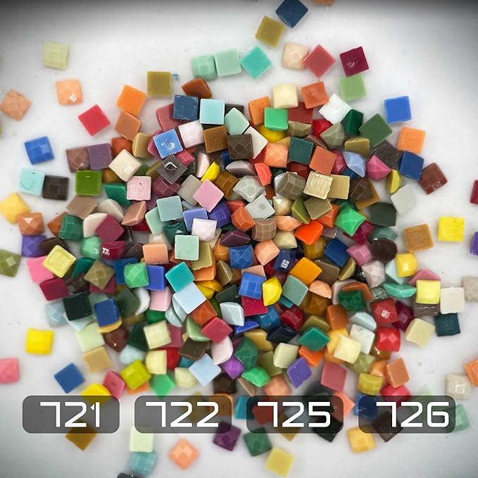 Diamonds Painting Accessories,Replacement for Missing Square Drills 721 722 725 726,Rhinestone Resin Diamond Drill,4 Colors Beads Gems Stones,3500pcs per Color