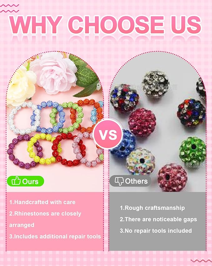 120PCS FIVEIZERO Rhinestone Beads for Jewelry Making, 10mm Citrine Shiny Round Sparkle Crystal Clay Bead Bulk Sparkly Baseball Necklace Beads for Bracelets and DIY Crafts