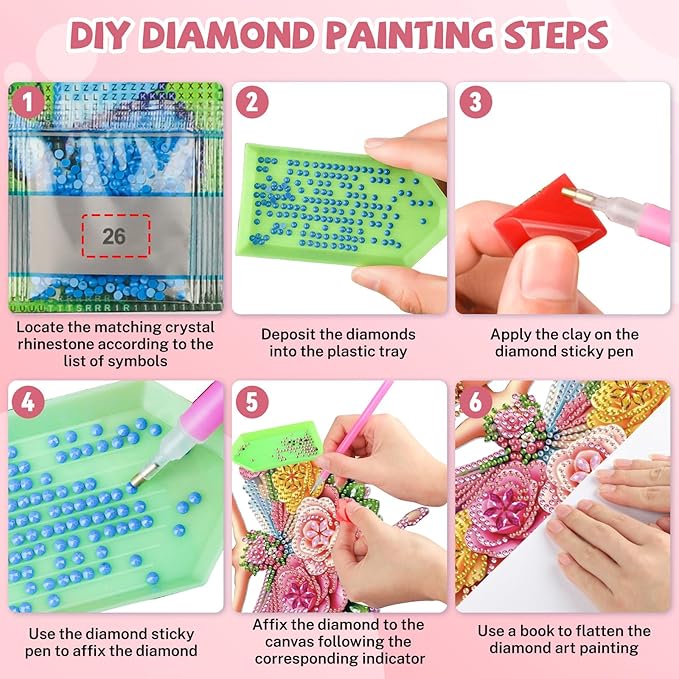 Bowetile Ballet Girl Diamond Art Hanging Kits for Adults, Diamond Art Suncatchers Dream Dancer, 5D Special Shape Diamond Painting Pendant Window Ornament Gifts for Home Wall Door Garden Decor