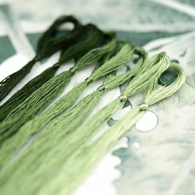 Natural 100% Silk Thread, Handmade Embroidery Thread Silk Floss 7 Colors 110m Each (15)