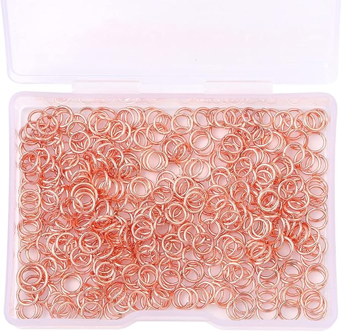 Rose Gold Plated Jump Rings Non Tarnish 5mm 400pcs for Jewelry Making Findings
