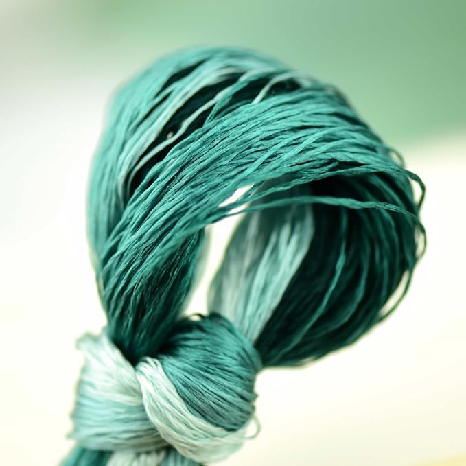 Natural 100% Silk Thread, Handmade Embroidery Thread Silk Floss 7 Colors 110m Each (50)