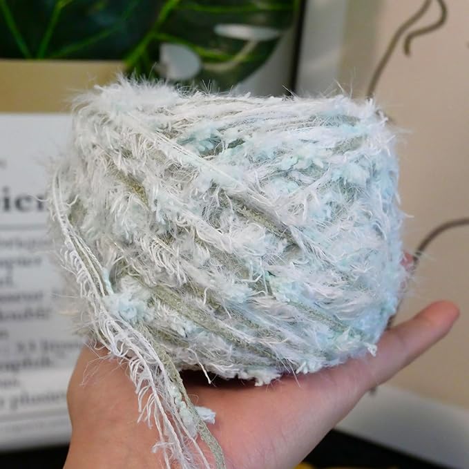 WWnYY Hand Spun Art Yarn 4 Pack of 50g/Skein with Hand Blended Colorful Handmade for Jewelry Making, Junk Magazines Knitting Crafts Textile Decorative Tassels Card Making