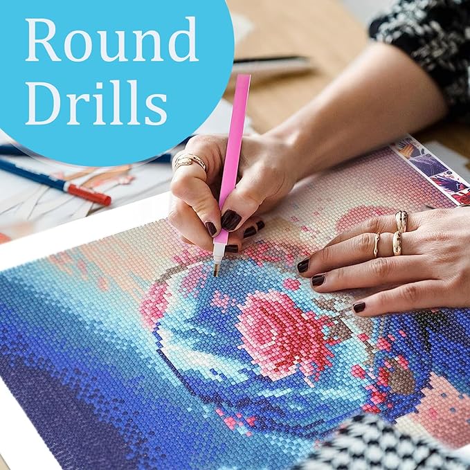 FOXKISS Art Craft Kit, Full Drill Diamond Dots Painting for Adults, Horse Design, 12x16inch