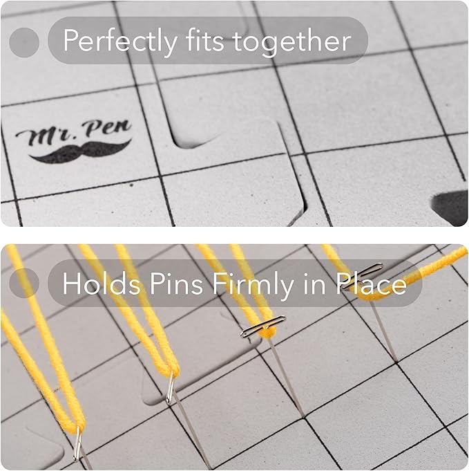 Mr. Pen- Interlocking Blocking Mats, 12”x12”, 4 Pack, Blocking Mats for Knitting & Crochet Projects with 50 T-Pins, Knitting Blocking Mats and Pins, Crochet Blocking Board for Crocheting
