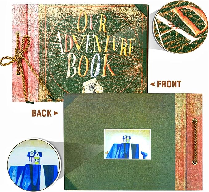 Adventure Book Handcrafted Diary Photo Scrapbook,Tailored for Preserving Cherished Moments,Gift for Couples' Anniversaries,Weddings,Globetrotters,Birthdays,Christmas & Note-taking Gifts