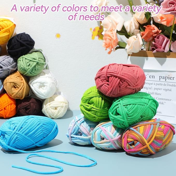 Timgle 32 Pcs Crochet Yarn for Beginners 2100 Yards Cotton for Crocheting and Knitting Soft 24x50g in Total Cotton Nylon Blend Easy Yarn for Knitting Crochet Crafts Project (32 Colors)