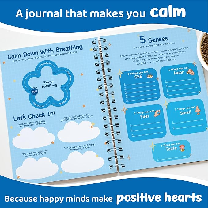 jackinthebox Calming Journal Kit for Girls Ages 8–12, 242 pcs, Scrapbooking Journal Set for Teen & Tween Girls, 10 Fun Gratitude Exercises, Journal Art & Craft Kit, Easter Gift for Girls 8 9 10 11 12