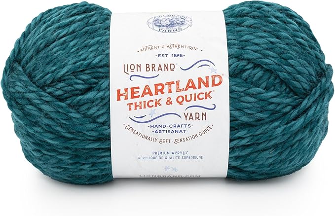 Lion Brand Yarn, Bulky Heathered Heartland Thick & Quick Yarn for Knitting and Crochet, Dolores, 1 Pack
