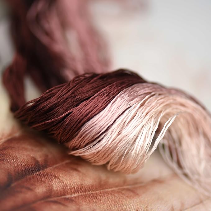 Natural 100% Silk Thread, Handmade Embroidery Thread Silk Floss 7 Colors 110m Each (55)