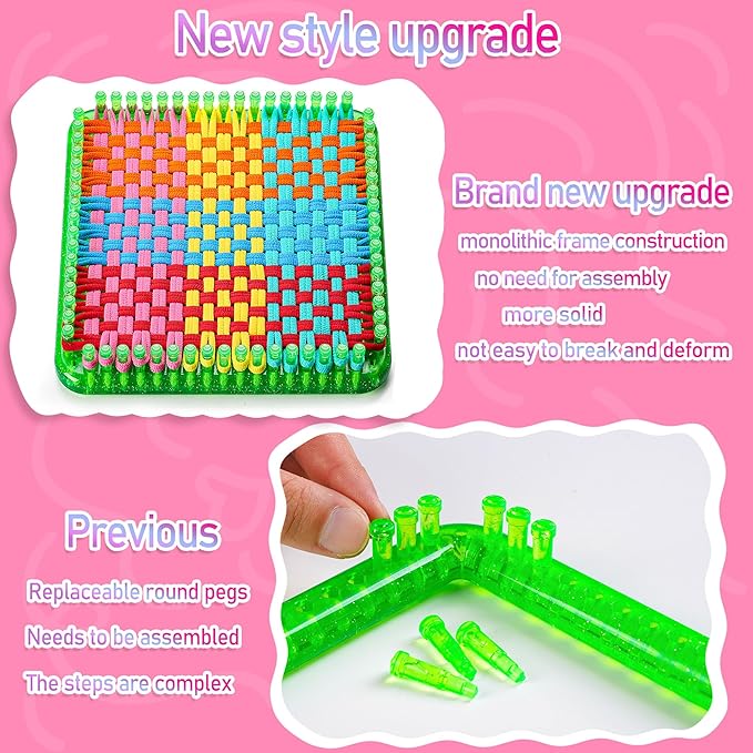 CCTVRTV Weaving Loom Kit Toys for Kids and Adults, Potholder Loops DIY Arts and Crafts for Boys and Girls Ages 5 6 7 8-12 13, Easy Potholder Loom Knitting Kits Gifts for Beginners, 252 Craft Loops.