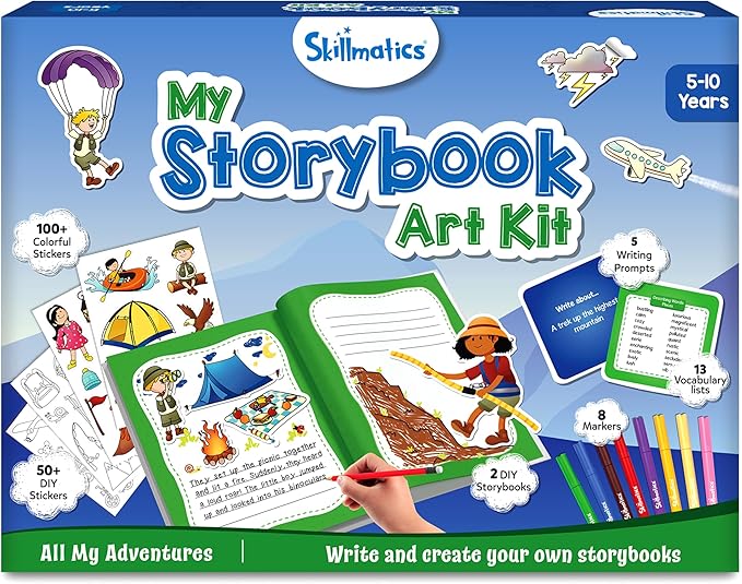 Skillmatics Storybook Art Kit - Create Adventure Stories, DIY Craft & Writing Kit with 300+ Stickers, Scrapbooking & Journal Activity, Easter Gifts for Kids Ages 5, 6, 7, 8, 9, 10
