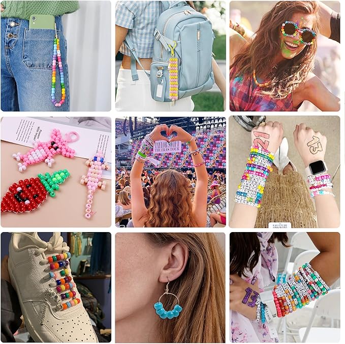 3000Pcs 56 Colors Pony Beads for Bracelet Making Kit, Rainbow Kandi Beads Friendship Bracelet Kit with 910pcs A-Z Letter Bead, DIY Jewelry Making Craft for Adults