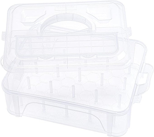 New brothread 1 Layer Stackable Clear Storage Box/Organizer for Holding 20 Spools Home Embroidery & Sewing Thread (Spool Size Requirement: Height≤2.2"/5.6CM; Width≤1.69"/4.3CM)