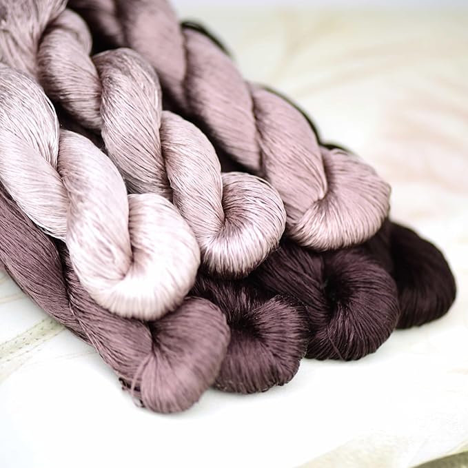 Natural 100% Silk Thread, Handmade Embroidery Thread Silk Floss 7 Colors 110m Each (23)