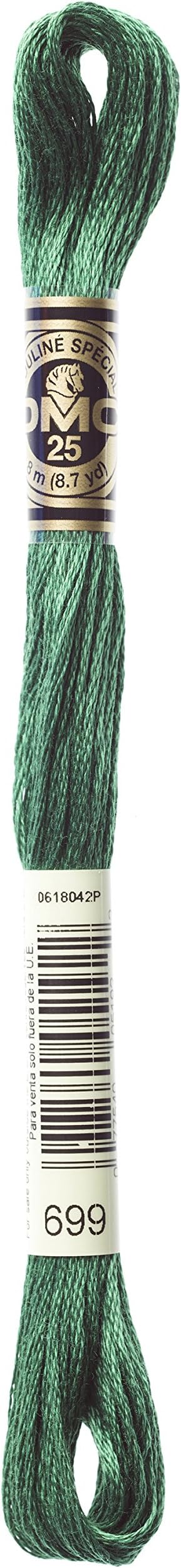 DMC 117-699 Six Stranded Cotton Embroidery Floss, Christmas Green, 8.7-Yard