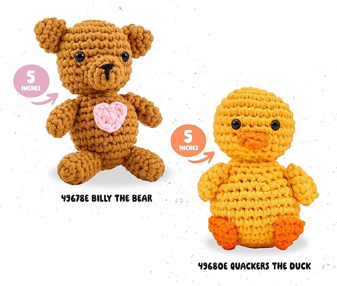 Bucilla 2 Piece Complete Crochet Kit, Forest Duo, 5"